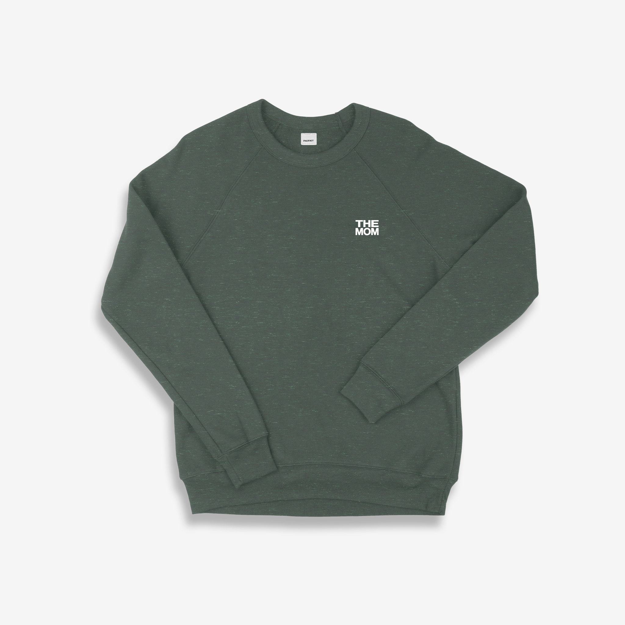 The Mom Raglan Crew (Heather Forest)