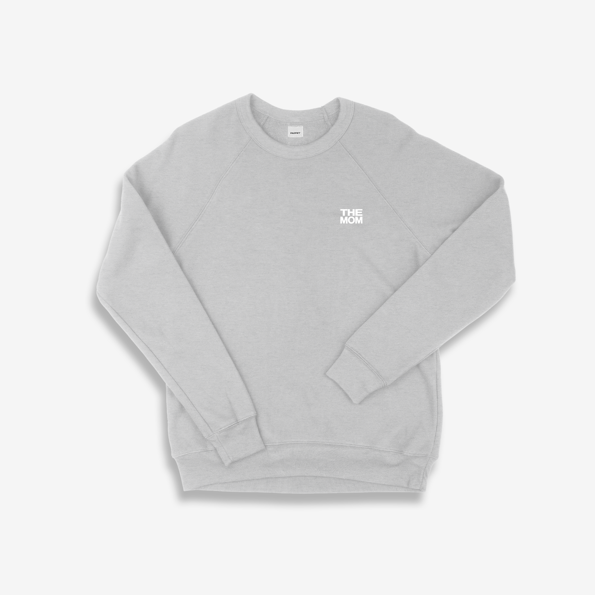 The Mom Raglan Crew (Heather Grey)