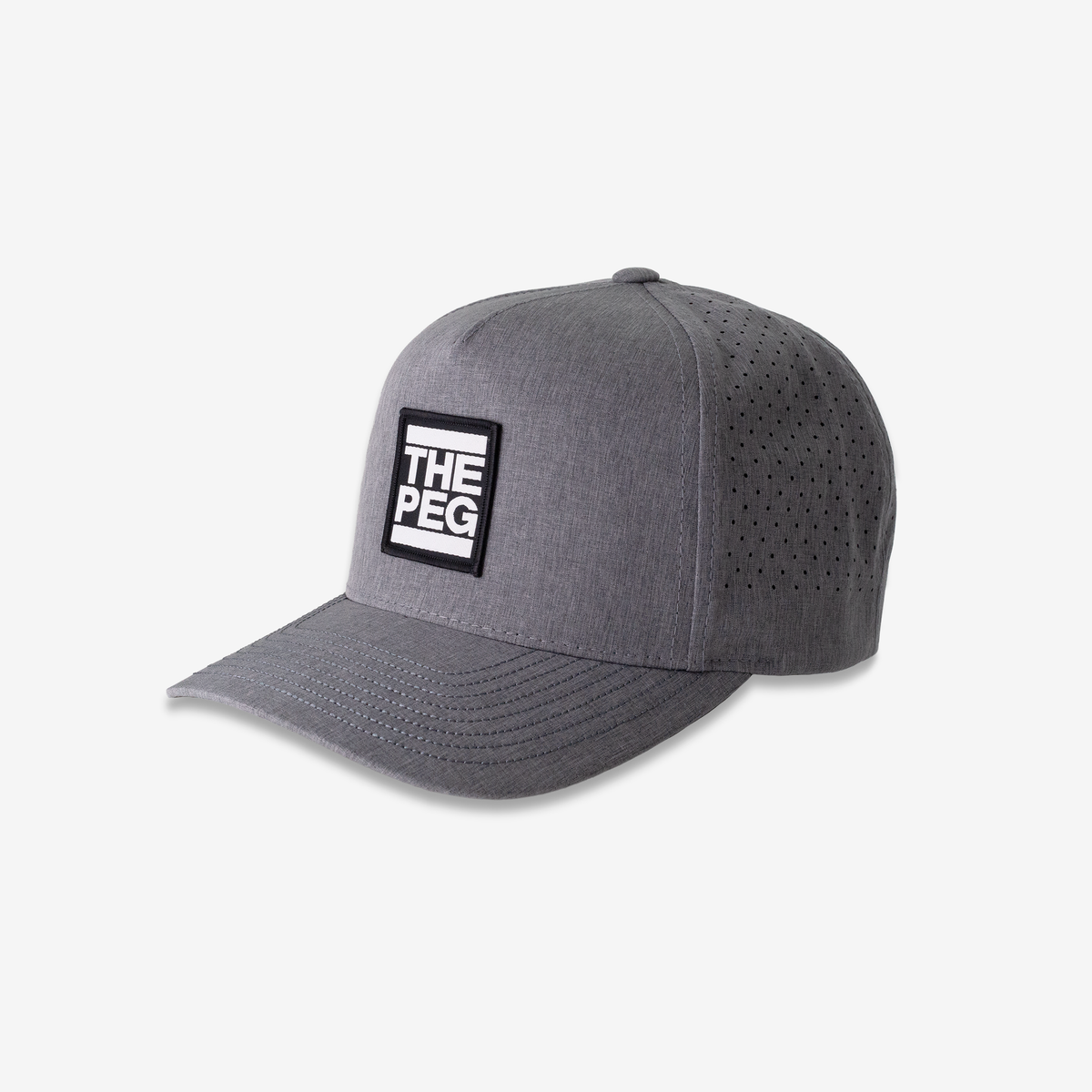 Premium Retro Perforated Snapback (Heather Grey)