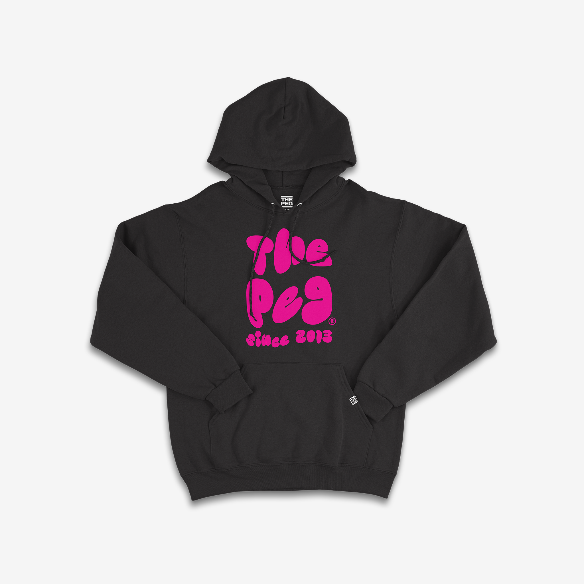 Heavy Weight Bubble Hoodie (Black, Magenta)