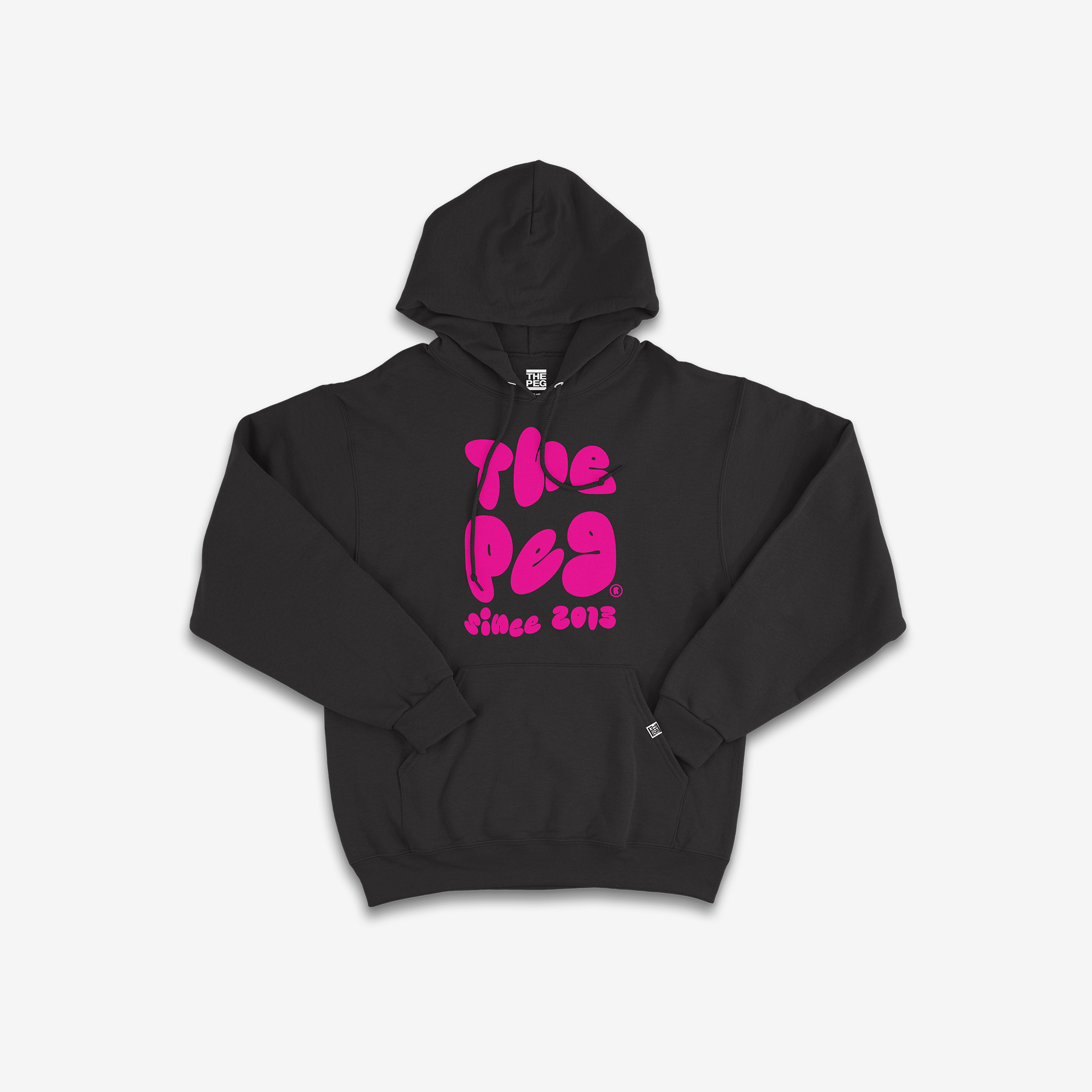 Heavy Weight Bubble Hoodie (Black, Magenta)