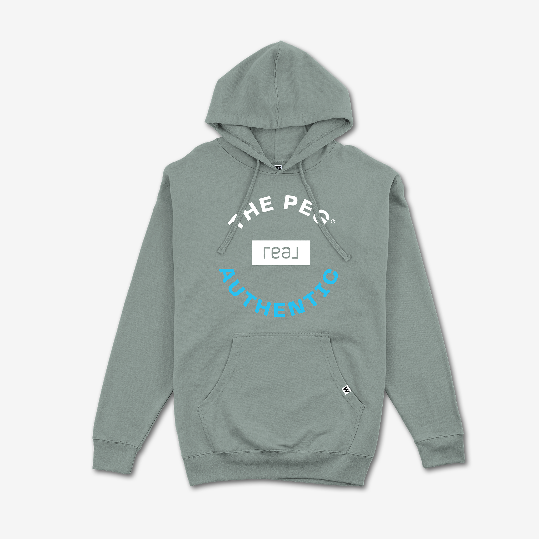 The Peg x REAL Mid Weight Crest Hoodie (Sea Glass, Legacy Blue)