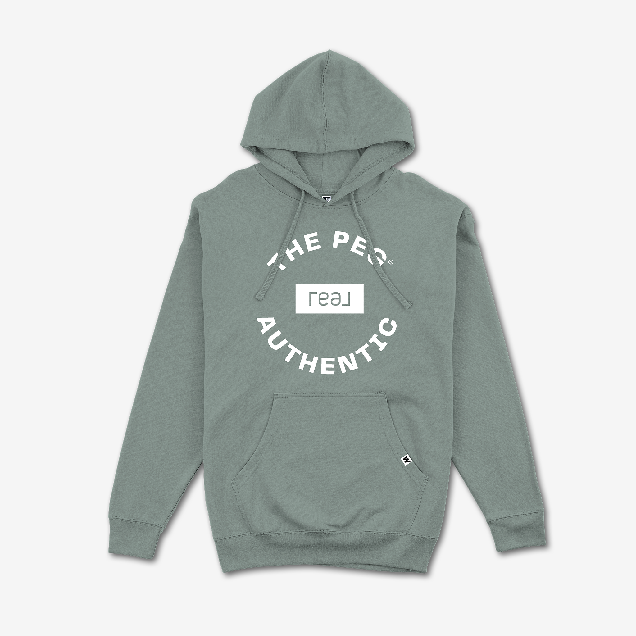 The Peg x REAL Mid Weight Crest Hoodie (Sea Glass, White)