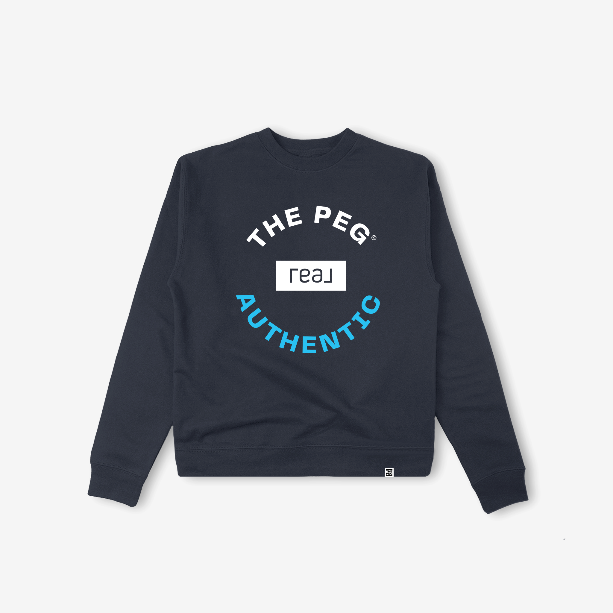 The Peg x REAL Mid Weight Crest Crew (Navy, Legacy Blue)