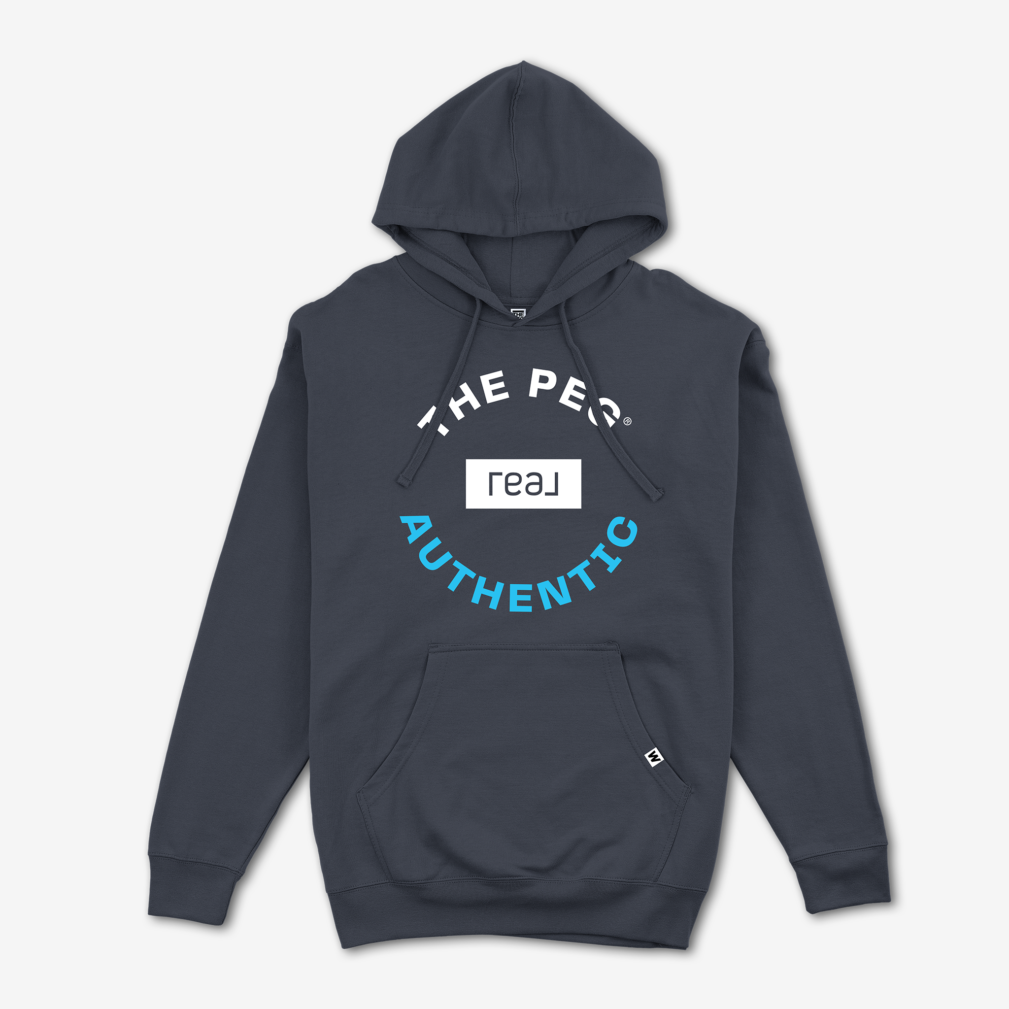The Peg x REAL Mid Weight Crest Hoodie (Navy, Legacy Blue)
