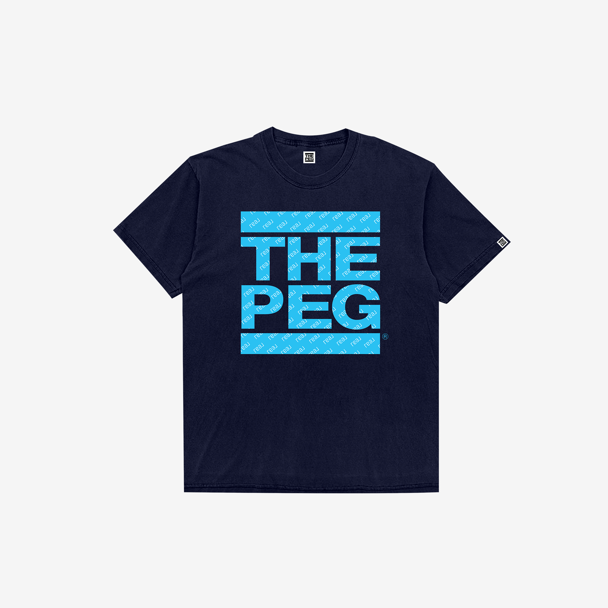 The Peg x REAL unDMC Pattern Tee Shirt (Navy, Legacy Blue)